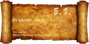 Brekner Vajk névjegykártya